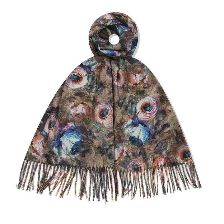 Foulard Fiori marrone