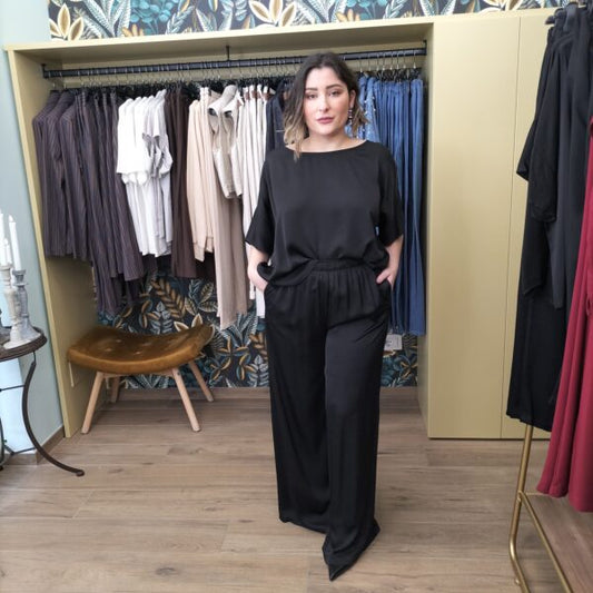 Pantalone largo nero