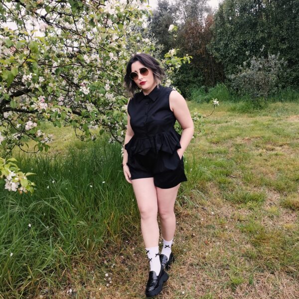 Camicia rouche nero