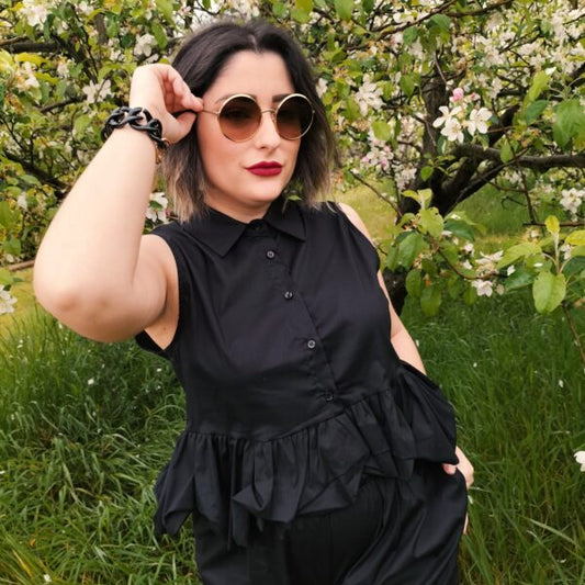 Camicia rouche nero