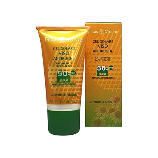 Gel solare viso antirughe spf50