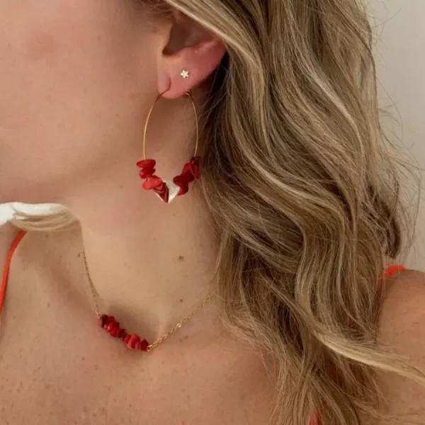 Orecchini Red Coral Shimmer